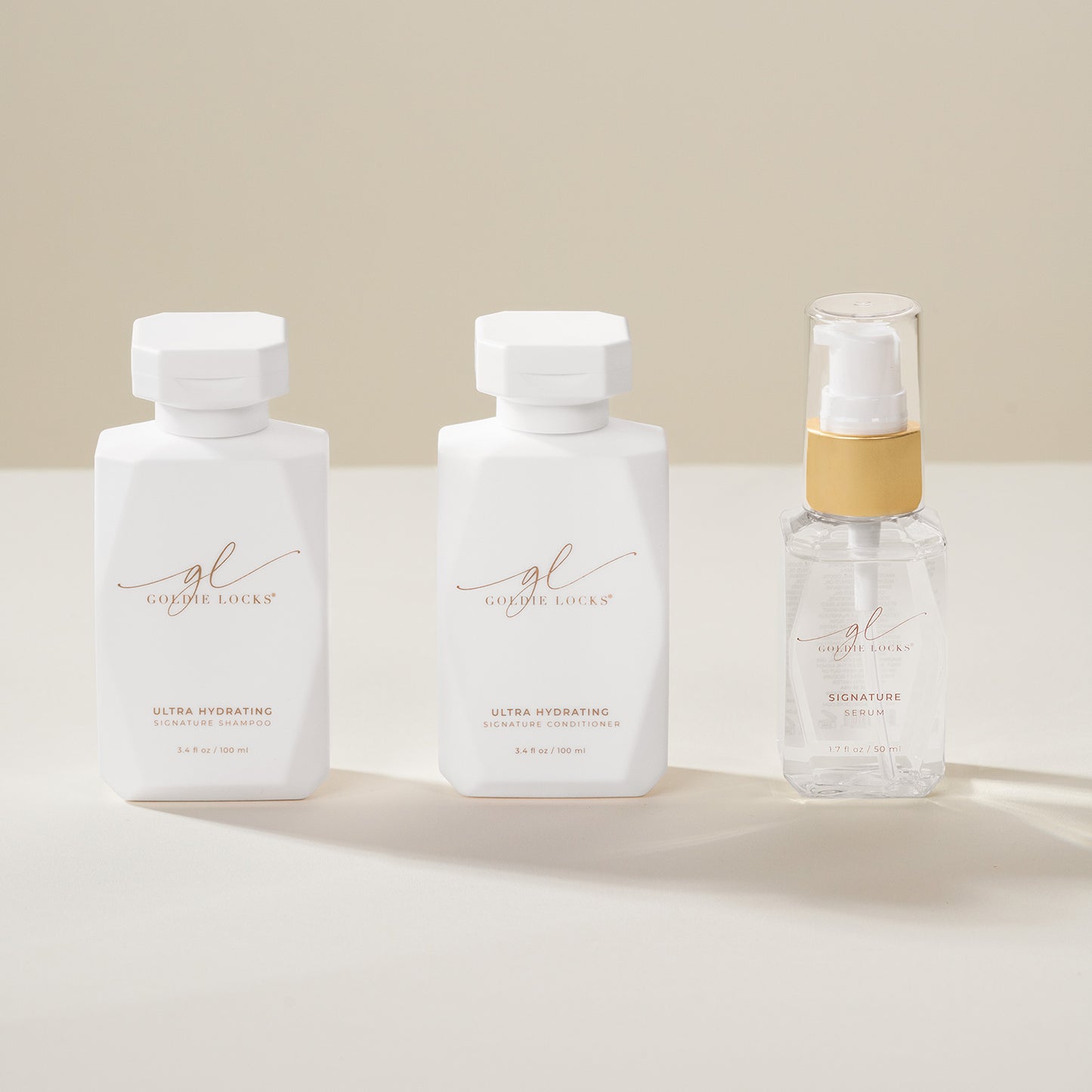 Hydrating Travel Size Shampoo, Conditioner and Hair Serum