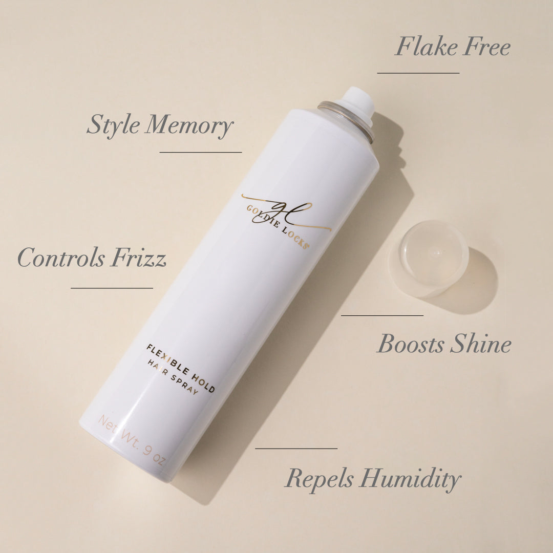hair spray flexible hold flake free and repels humidity
