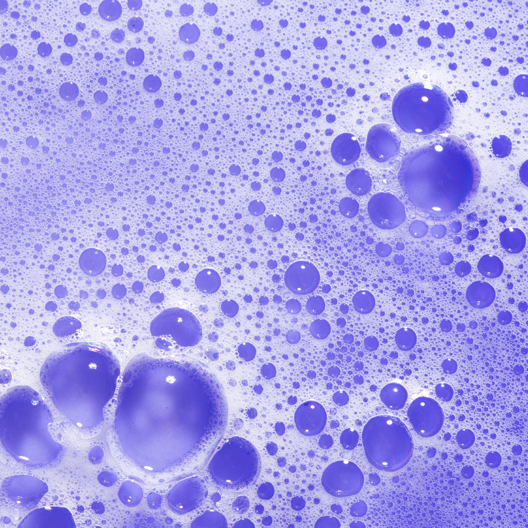 purple shampoo suds