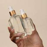 hair serum bottles full size and travel size